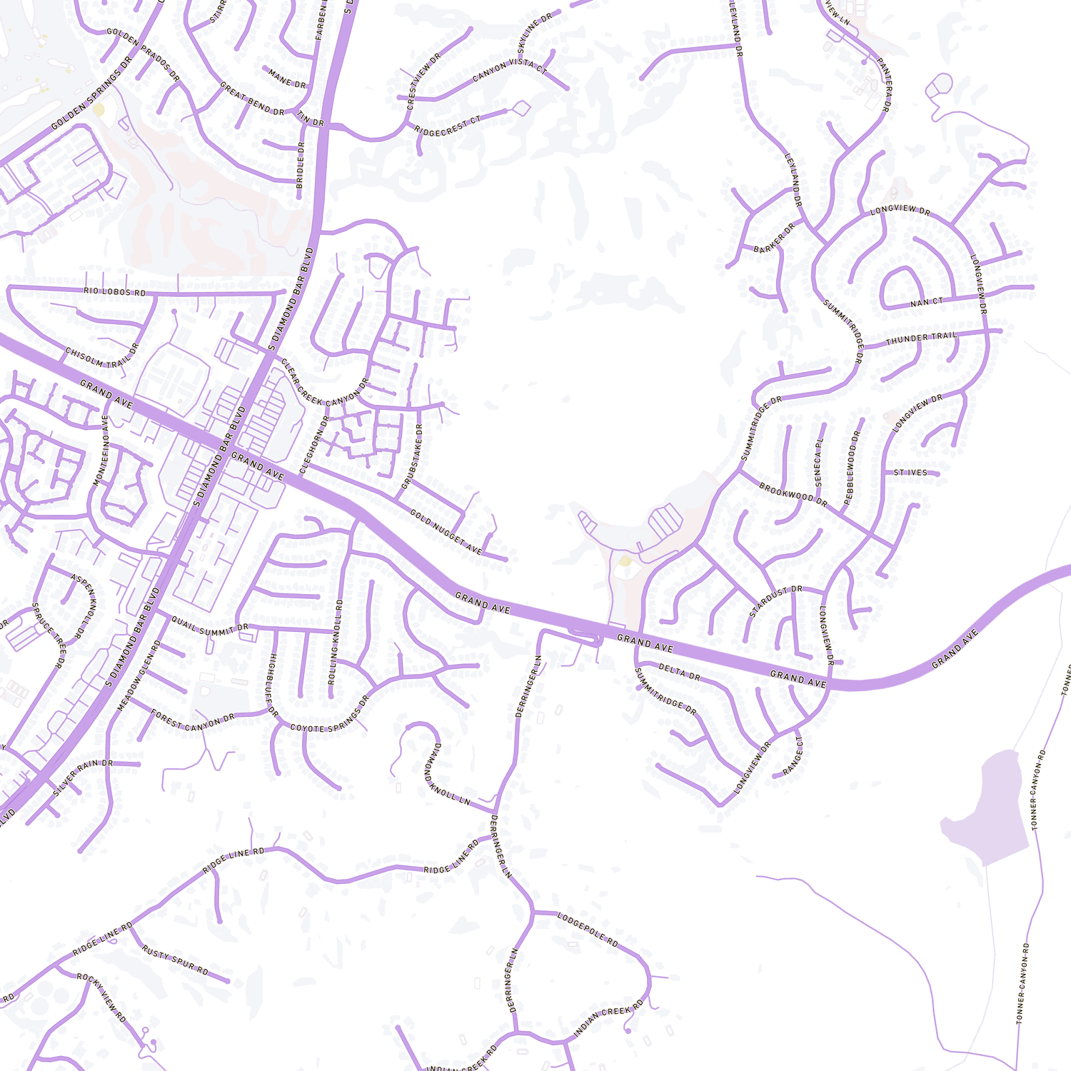 Map showing Diamond Bar Center on Grand Ave